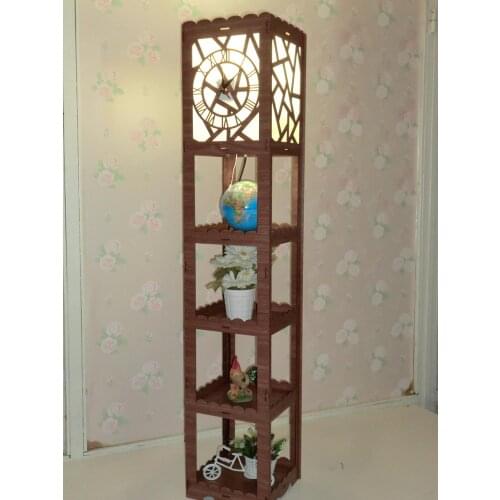 Saatli Raflı Ahşap Lambader Köşe Zemin Aydınlatma KENDİ İMALATIMIZ BU ÜRÜN BU FİYAT KAÇMAZ