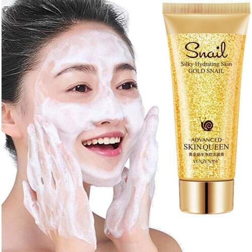 Gold Snail Cleanser Oil-control Blackhead Remover Moisturizing Deep Cleansing Pores Face Washing For Sensitive Skin