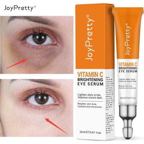 Vitamin C Lighten Dark Circles Eye Serum Brightening Hyaluronic Acid Remove Fine Lines Anti Eye Bags Anti Inflammation Skin Care