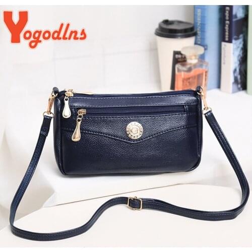 Yogodlns Vintage Crossbody Bag For Women PU Leather Shoulder Bag Multifunction Messenger Bag 2021 New Small Lady Handbag Bolso