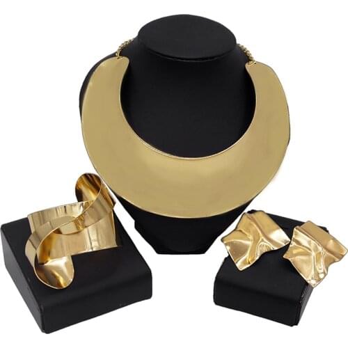 Yulaili New High Quality African Jewelry Set Woman Birthday Wedding Dinner Fashion Necklace Earrings Bracelet Jewelry Sets