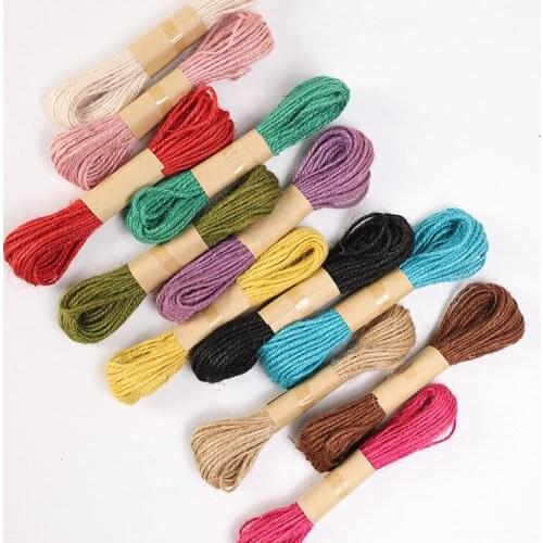 10m colorful hemp rope DIY hand-woven home decoration retro style photo clip jute rope creative learning rope bottle