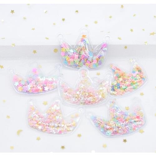 12Pcs Filling Multiple Styles Sequin Applique Crown Patches for DIY Cake Topper Hat Clothes Headwear Hair Clips Accessories H07