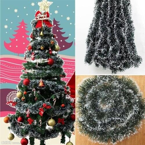 200cm/80inch Christmas Decorations Tops Ribbon Garland Christmas Tree Xmas White Dark Green Tinsel Party Supplies