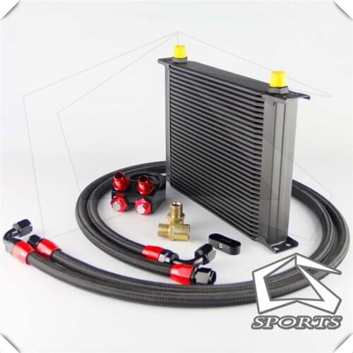30 Row AN8 Engine Oil Cooler + 3/4*16 & M20 Filter Adapter hose Kit