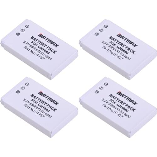 4Pcs 950mAh R-IG7 Battery for Logitech Harmony One, 900, 720, 850, 880, 885, 890 Pro, H880 Universal Remote