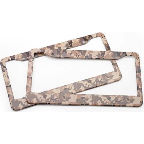 4 Styles of License Plate Frame Camouflage Aluminum Alloy Plate Frame for U.S. Regulations License Plate Decoration Modification