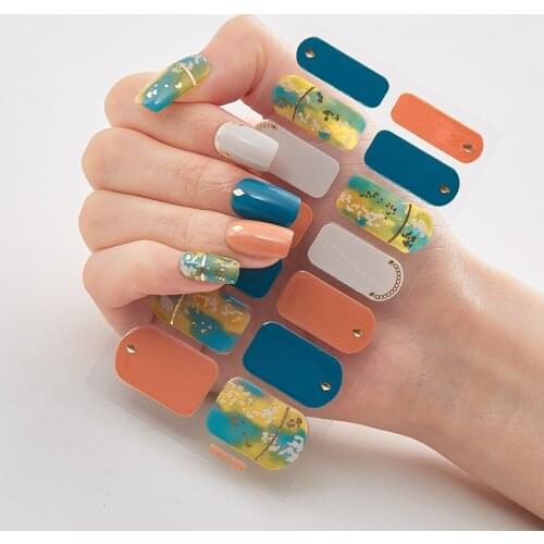 73Color Nail Art Sticker Polish Wraps Double Ended Adhesive Pure Solid Color Full Cover Strips DIY Fashion Stickers Tips Wholesa