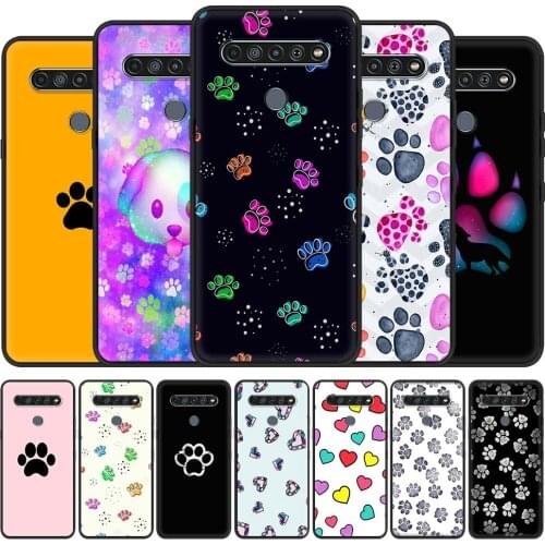 Phone Case for LG K41s K61 G6 K40 K51 G8 K50s K40s G7 K52 K42 K71 K50 Soft Black Shell Cover Fundas Cute Cat Dog Claw Paw