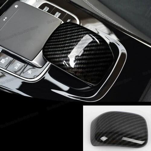 Lsrtw2017 carbon fiber car center controle multimedia gear cover trim for Mercedes Benz A Class A200 A180 2019 2020 w177 auto