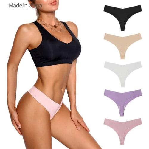 Seamless Low-Rise Sexy Panties Silk Sexy Lingerie Women Thongs G String Oversized Briefs Quick-Drying Fabric Womens Underpants