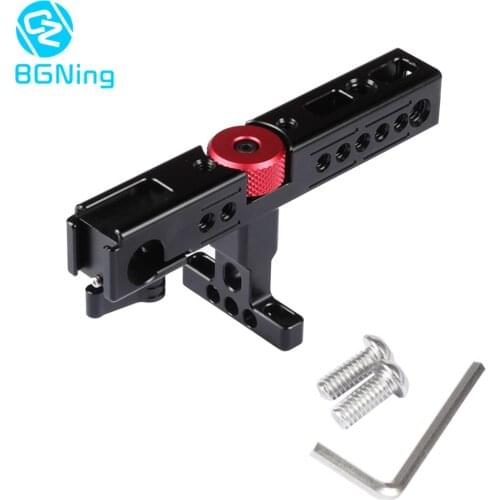 BGNing CNC Top Handle Cheese Handle Grip with 15mm Rod Clamp Cold Shoe Mount for SLR DSLR Camera Cage Kit Photography Accessory