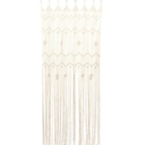 Large Macrame Iron Ring Door Curtain Bohemian Home Tapestry Hand-woven Curtain Wall Hanging Decorative Blanket Europe Style
