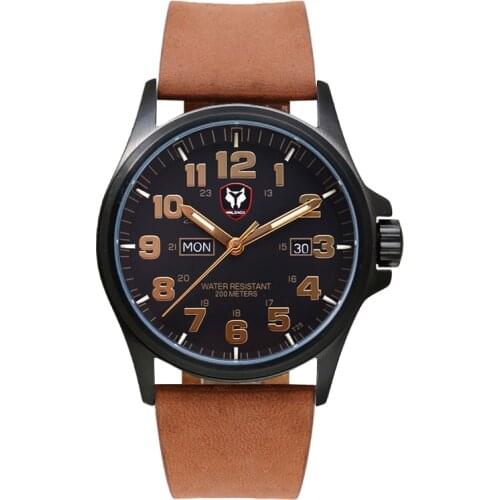 Hnlgnox Men Pillot Watch Mens Tritium Watches Military T25 Luminous Sport 20Bar Waterproof Quartz Wristwatch Dual Calendar Black