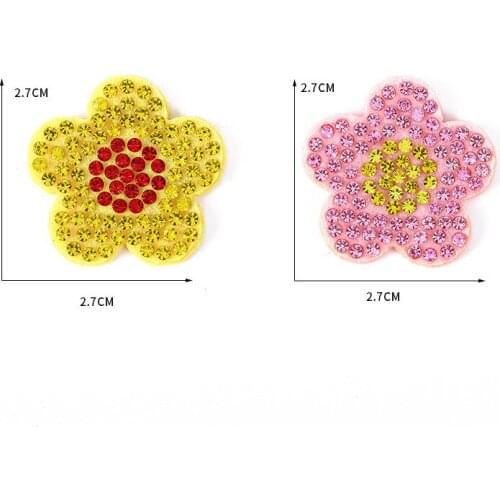 Flower Patch Sew On Rhinestone Sticker On Clother 2.7Mm Beaded Flower Applique Patch For Clothes 5Pcs Decorative Sticker