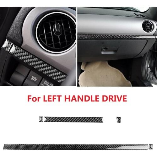 For Mazda MX-5 MX5 NC Miata 2009-2015 Carbon Fiber Dashboard Trim Strips Roadster Interior Sticker Tuning Car Accessories 5Pcs