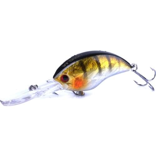 HENGJIA 1PC Crankbait Floating Fishing Lures 3D Eye 9CM 12G Artificial Hard Bait With A Long Tongue Fishing Tackle