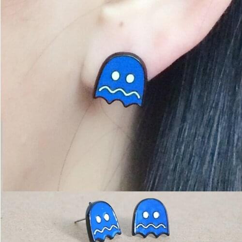 IVYYE Blue Fashion Anime Cartoon Earring Cute Animal Stud Earrings For Women Girls Kids XMAS New Gift