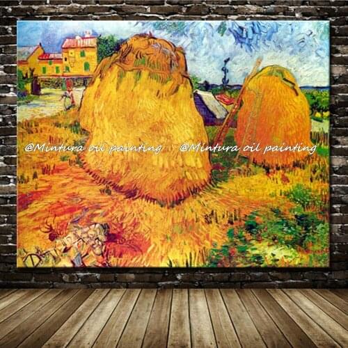 Haystacks In Provence Of Vincent Van Gogh HandMade Reproduction Oil Paintings On Canvas Wall art For Living Room Home Decoration