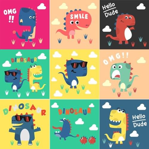 Painting By Numbers For Kids 20x20cm Diy Graffiti Animals Dinosaur DIY Pictures By Numbers Frame Gift For Children Home Decor