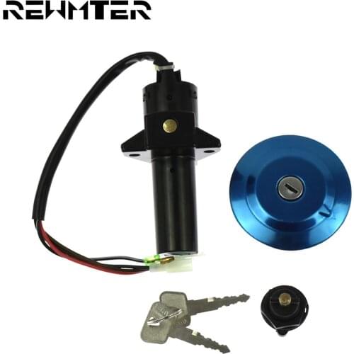 Motorcycle Lock Set Ignition Switch Fuel Gas Tank Cap Seat Lock Keys Aluminum For Yamaha YBR125 2002-2013