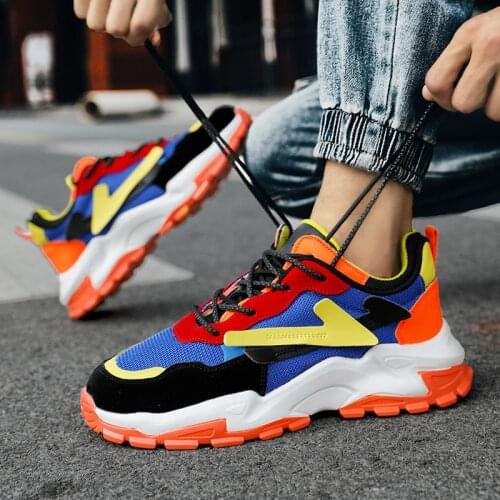 Colorful Splicing Casual Sneakers Men 2021 Summer Platfrom Shoes for Male Street Hip Hop Mens Designer Shoes zapatillas hombre