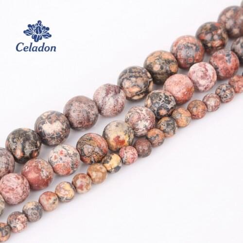 Natural leopard Stripes Stone Round Beads For Jewelry Making DIY Bracelet Necklace 4/6/8/10/12mm Strand 15