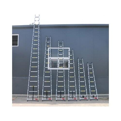 New 3.14M aluminum alloy thickening household telescopic ladder folding ladder straight ladder engineering industrial decoration