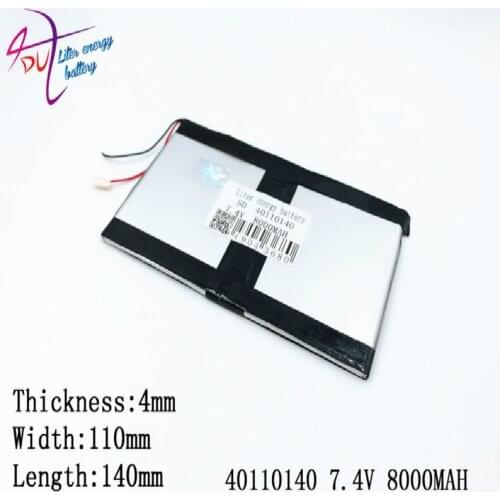 40110140 7.4V8000mAH (Real Capacity) Li-ion battery Battery Cell for 9.7" 10.1" W30HD,W31, V99 Tablet PC 3.7*125*130mm