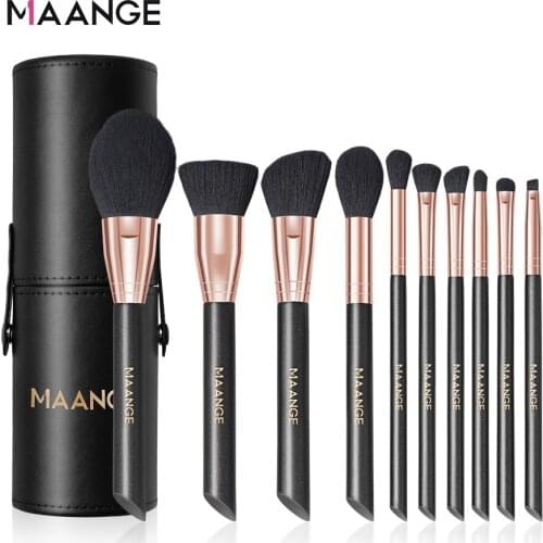 MAANGE New 10PCS Makeup Brushes Set Foundation Powder Blushes Eyeshadow Natural Hair Cosmetic Make up brush Tool Maquillaje