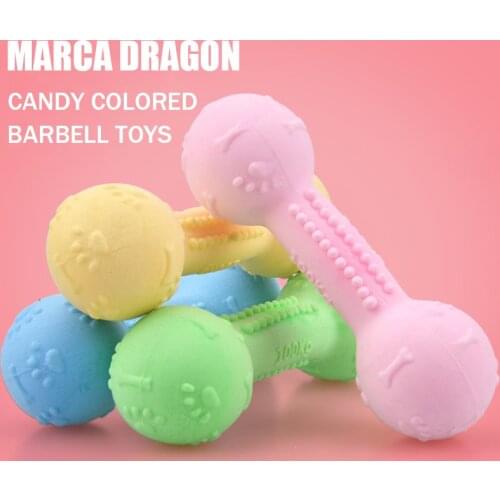 New TPR Material Creamy Fragrance Dog Barbell Toy Candy Color Healthy And Environmentally Friendly Clean Teeth Pet Supplies