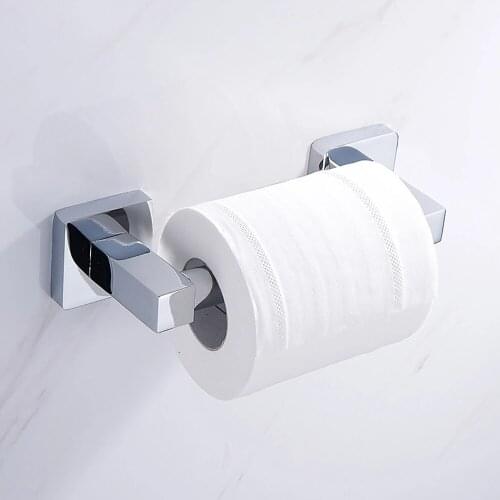 Single Pipe Wall Mounted Toilet Roll Paper Holder Shelf Rack Roller Bathroom Kitchen Toilet Tissue Roll Hanger Stainless Steel