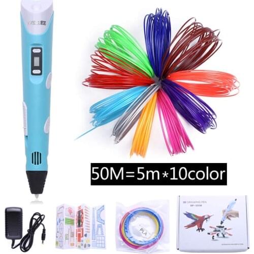 Original Model 3d Pen With 10 Color 50 Meter Plastic 3 d Drawing Printer Pens Set ABS Filament Toys For Kids Birthday Gift