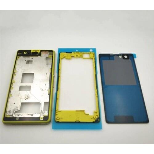 Original Front Middle Frame Port Plug Cover Back Battery Cover For Sony Xperia Z1 Compact mini D5503 Full Housing
