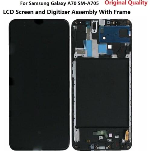 OEM Original For Samsung Galaxy A70 SM-A705 LCD Screen and Digitizer Touch Screen Assembly With Frame Black