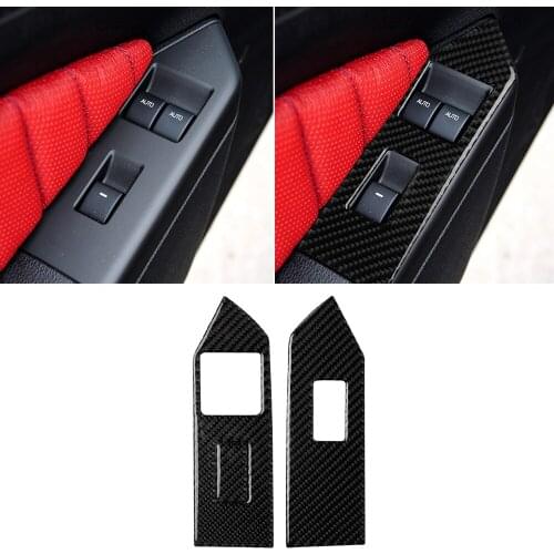 Window Lift Switch Panel Decor Cover Trim Decal for Ford Mustang 2009 2010 2011 2012 2013 Car Interior Accessories Carbon Fiber