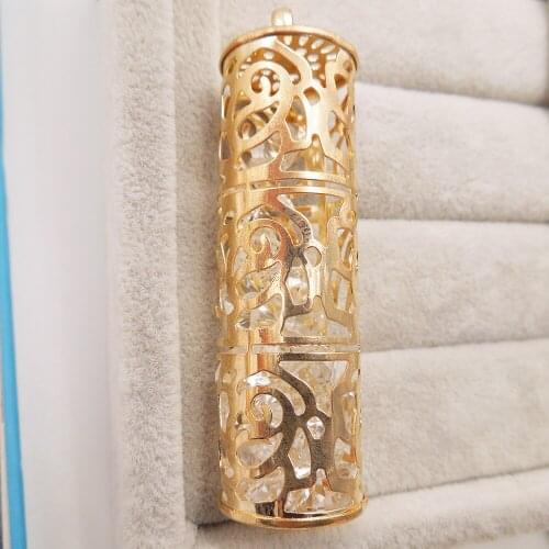 Hollow Rhinestone Gold Pendants Flower Cylinder Round for Necklaces Earrings Bracelets 63mm(2.48") ev-pe2