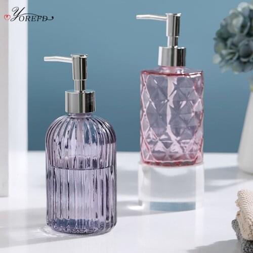 OYOREFD Portable Glass Soap Dispenser Bottles Bathroom Transparent Shampoo Shower Gel Liquid Dispenser Hand Sanitizer Bottles