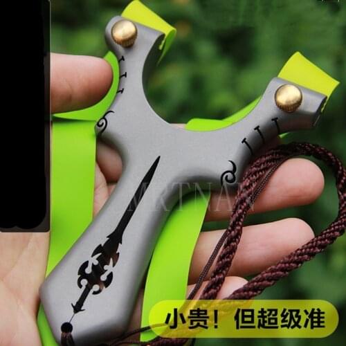 New TC21 High Quality Titanium Alloy Slingshot with Rubber Band Outdoor Adult Hunting Shooting Slingshot 2021