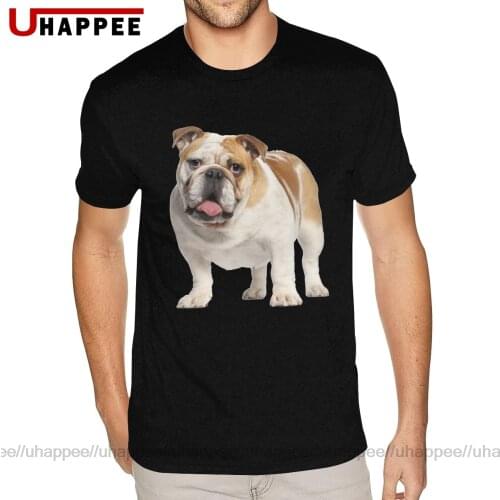 Cute 3D British English Bulldog Shirts Mens 3XXL Short Sleeved Red O-neck Shirts