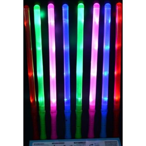 Seven-color LED electronic fluorescent stick birthday party rainbow rod large medium-sized concert Prom flashing colorful rod