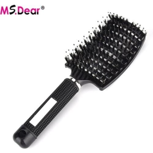 Hair Brush Scalp Massage Comb Hairbrush Bristle Nylon Women Wet Curly Detangle Hair Brush for Hairdressing Styling Tools