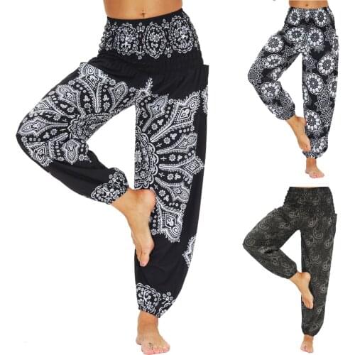 40# Men Women Casual Loose Hippy Yoga Pants High Quality Trousers Printing Baggy Boho Aladdin Harem Pants Deportivas Mujer