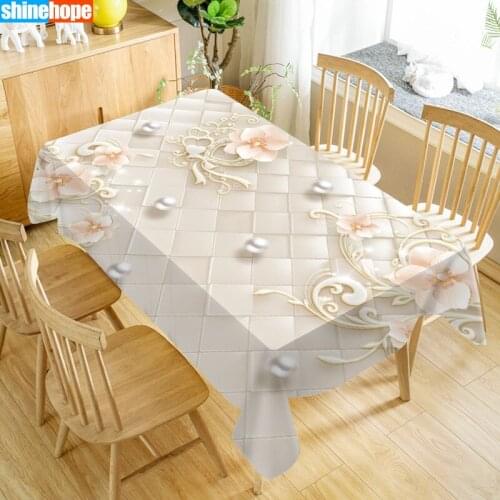 3D Flower Tablecloth Oxford Fabric Table Cloth Wedding Decoration Rectangular Table Cover For Party Home Decor TV Covers