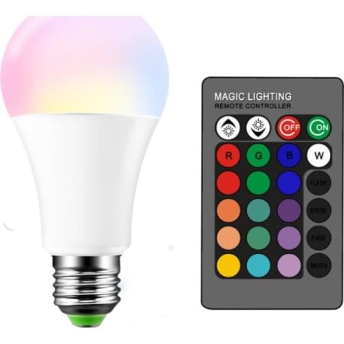 16 Colors Change LED Bulb lampara Lamp Home Decoration RGB LED Lamp E27 3W 5W 10W IR Remote Controller Colorful Lights Bulb