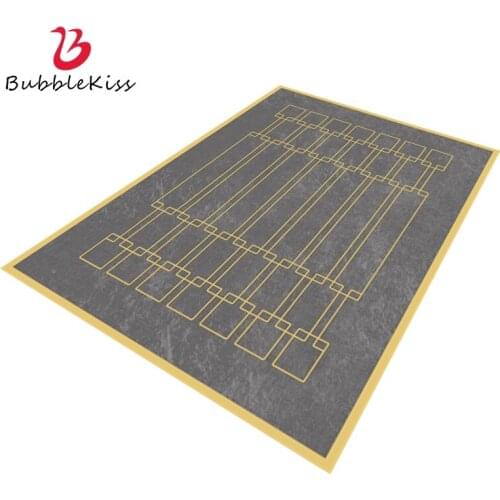 Bubble Kiss Modern Design Carpet Home Living Room Decoration Rugs Yellow Line Pattern Floor Mat Fashion Anti Slip Custom Doormat