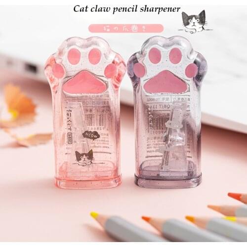 Mohamm Pencil Sharpener Random Color Creative Cat Paw Kawaii Stationery School Supplies