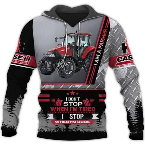 New Fashion Unisex Hoodie Red Tractor 3D All Over Printed Sweatshirt Autumn Winter Harajuku Casual Zipper Jacket DY13