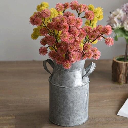 Vintage Flower Pot Galvanized Iron Metal Planter Vase Succulent Plant Holder Retro Garden Flower Bucket For Home Decor Ornament