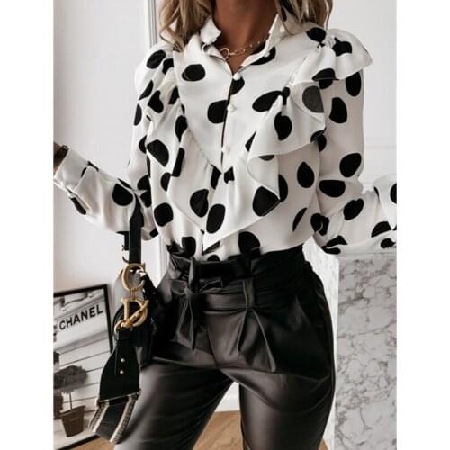 Ladies Elegant Ruffled V-neck Women Blouse Shirt Autumn Long Sleeve Solid Female Tops Blouses Casual Streetwear Ladies Shirts